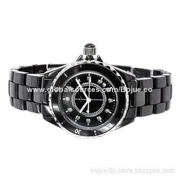 Three Pointer Ceramic Ladies' Watch, OEM Orders Welcomed